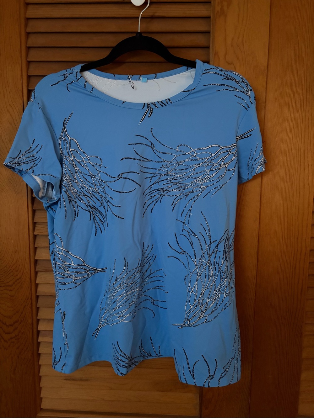 J. MCLAUGHLIN Catalina Cloth T-Shirt coral branch design Blue size XL